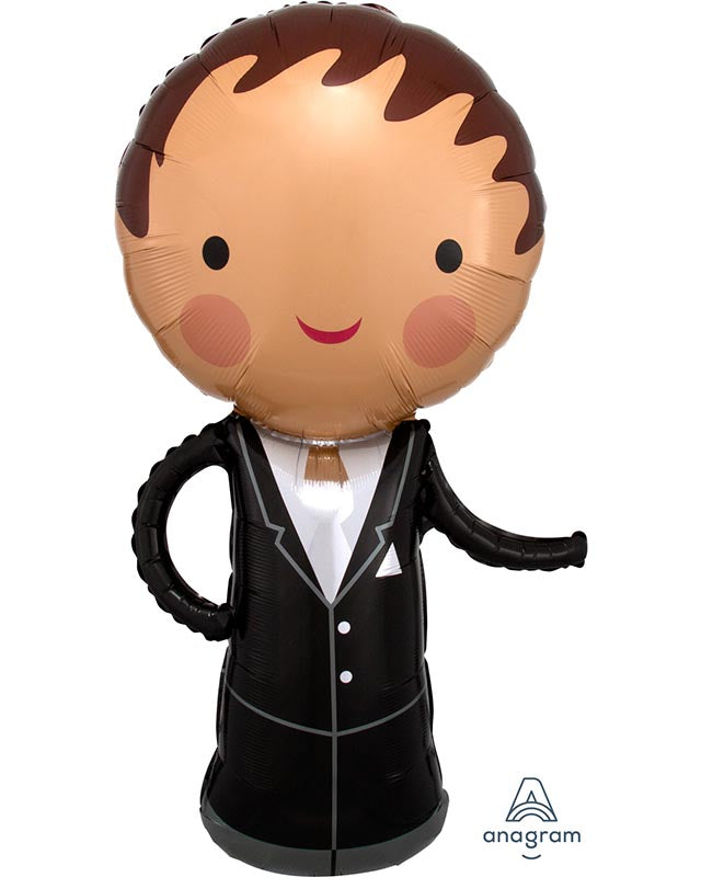 Handsome Groom Supershape Balloon - 19" x 40" Foil