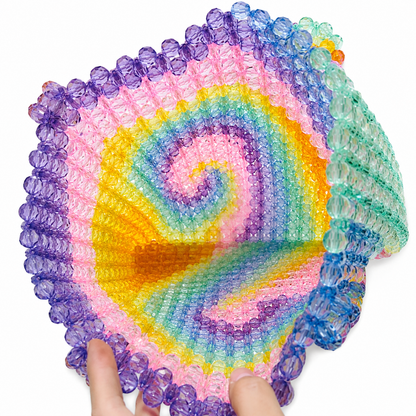 Rainbow Spiral Tie Dye Beaded Shoulder Bag