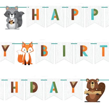 Woodland Animals 'Happy Birthday' Ribbon Banner - 2.5m