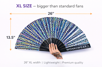 Leopard Iridescent XL Festival Fan