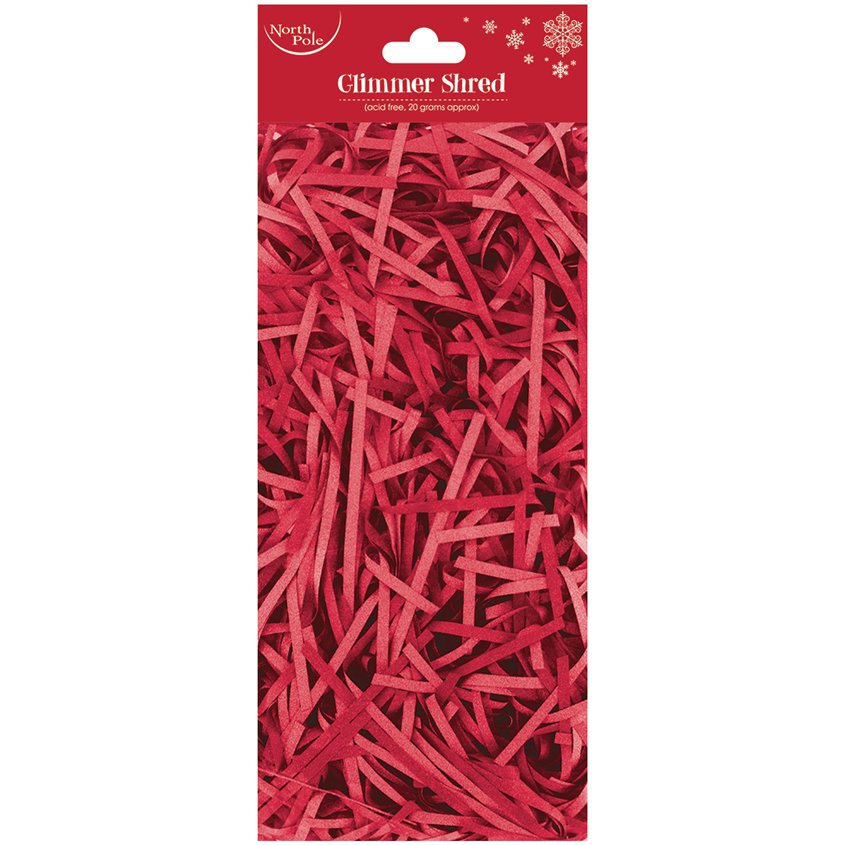 Red Glimmer Shredded Tissue Paper (20g pack) – product image 2