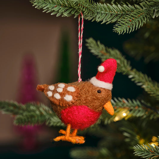 Tree Decorations - Felt Festive Robin