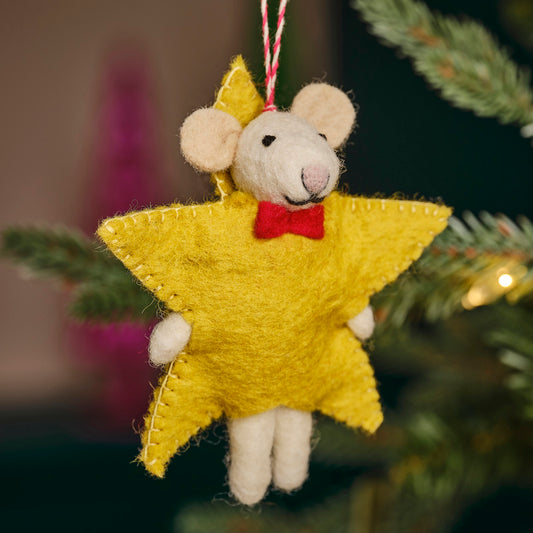 Tree Decorations - Felt Star Mouse
