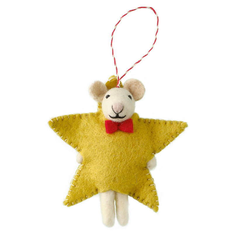 Tree Decorations - Felt Star Mouse