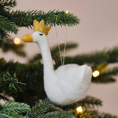 Tree Decorations - Felt White Swan