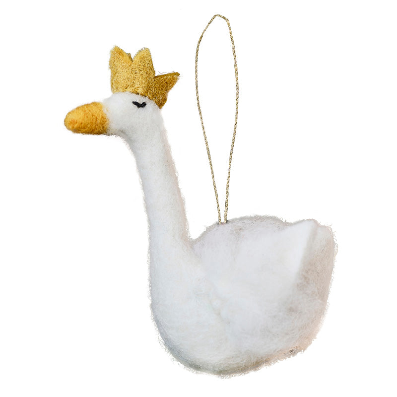 Tree Decorations - Felt White Swan