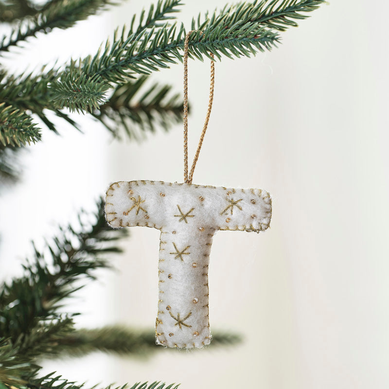Tree Decorations - Monogram Letters - T