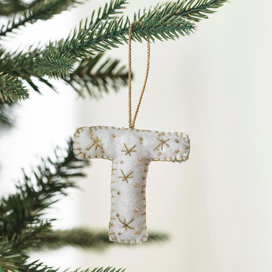 Tree Decorations - Monogram Letters - T