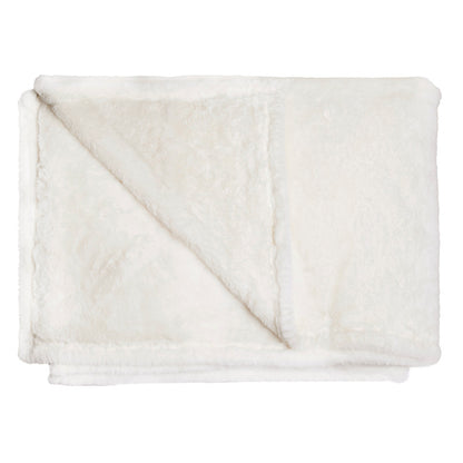 Plush Cream Faux Fur Throw
