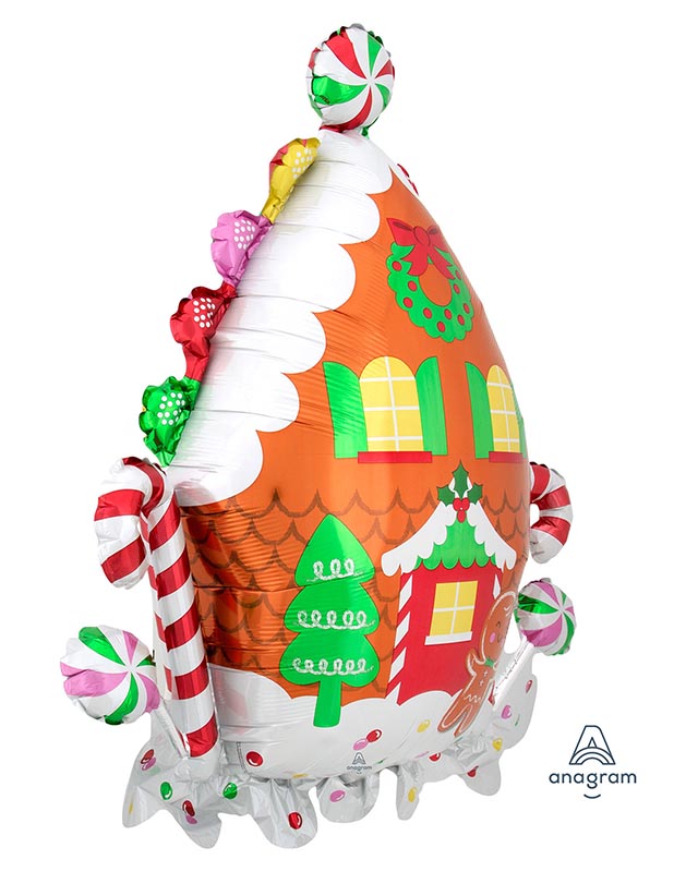 Gingerbread House Supershape Balloon - 28" x 30" Foil – product image 2