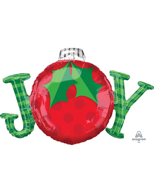 JOY Bauble Supershape Balloon - 31" x 23" Foil