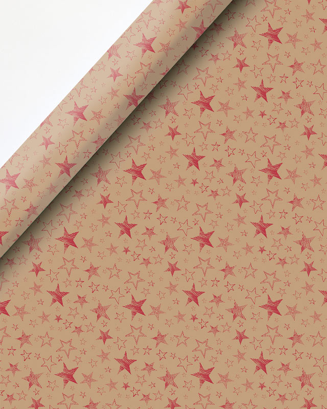 Red Stars Christmas Gift Wrap - 4m – product image 1