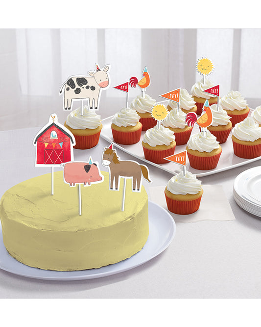 Barnyard Birthday Cake Toppers (12pk)