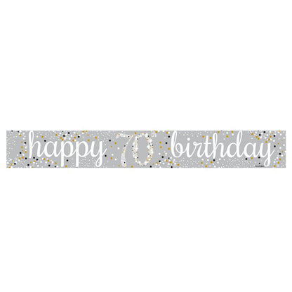 Happy 70th Birthday Celebration Paper Banners - 1m (3pk)