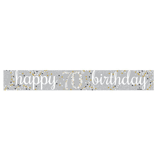 Happy 70th Birthday Celebration Paper Banners - 1m (3pk)
