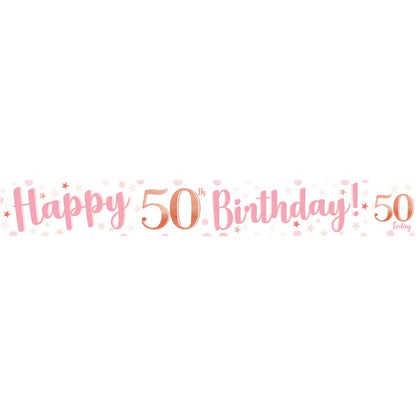 50th Birthday Glitz & Glamour Paper Banners (3pk)