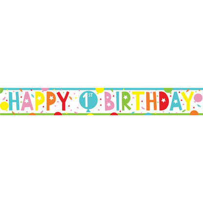 1st Birthday Paper Banners - 1m (3pk)