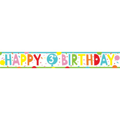 3rd Birthday Paper Banners - 1m (3pk)