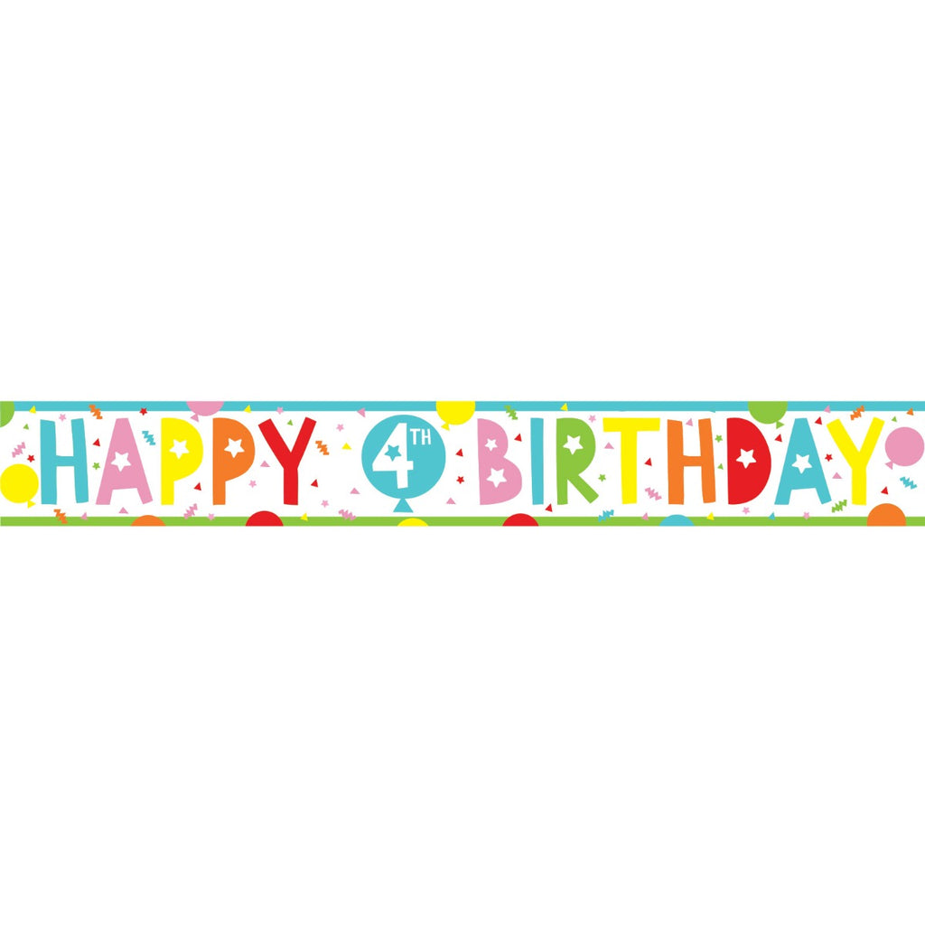 4th Birthday Paper Banners - 1m (3pk) – product image 2