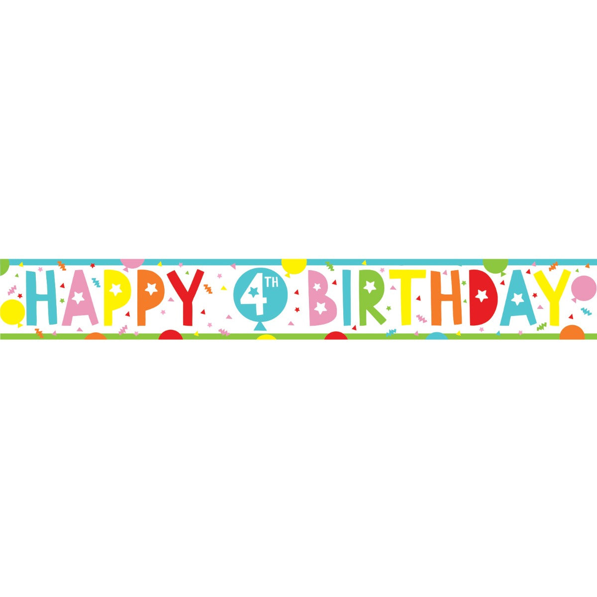 4th Birthday Paper Banners - 1m (3pk)