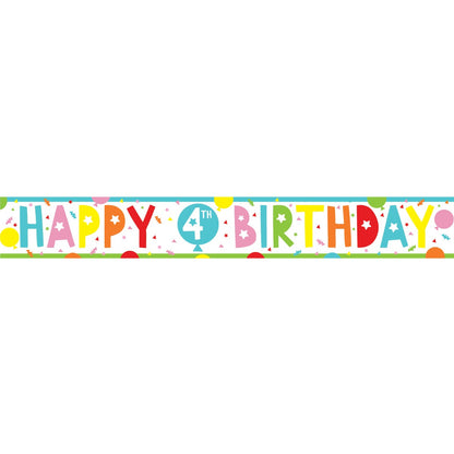 4th Birthday Paper Banners - 1m (3pk)