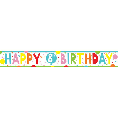 8th Birthday Paper Banners - 1m (3pk)