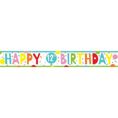 12th Birthday Paper Banners - 1m (3pk)