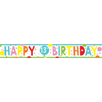13th Birthday Brights Paper Banners - 1m (3pk)