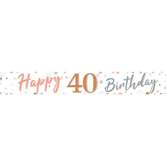 40th Sparkling Fizz Paper Banners - 1m (3pk)