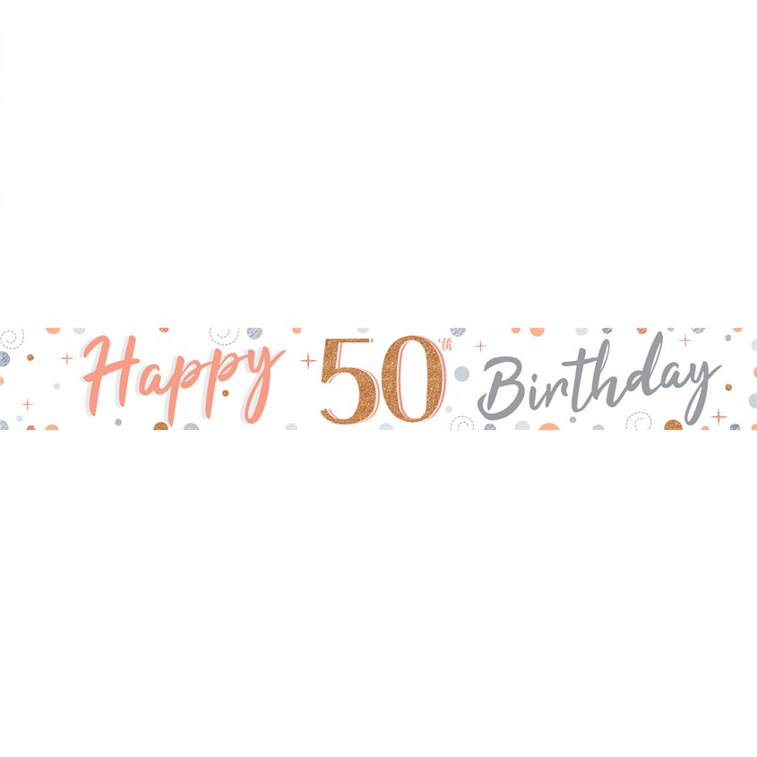 50th Sparkling Fizz Paper Banners - 1m (3pk) – product image 2