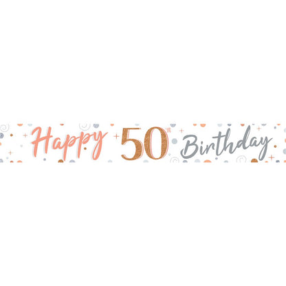 50th Sparkling Fizz Paper Banners - 1m (3pk)