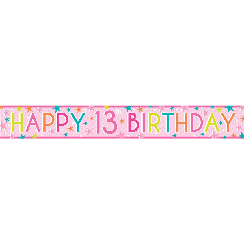 Girls 13th Birthday Paper Banners - 1m (3pk)