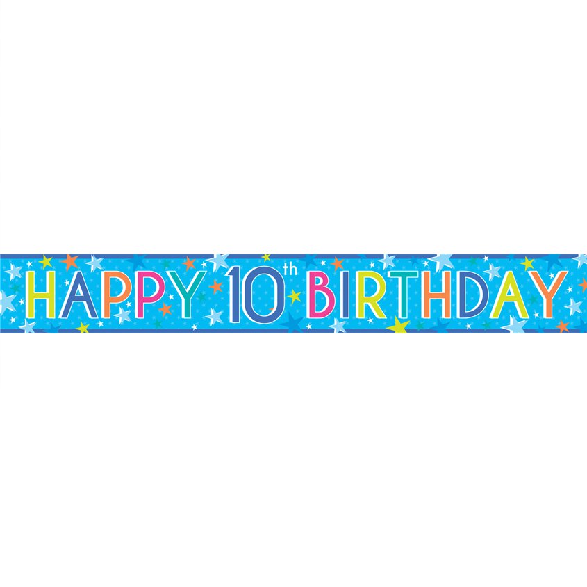 Boys 10th Birthday Paper Banners - 1m (3pk) – product image 2