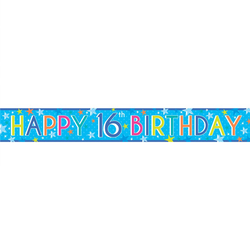 Boys 16th Birthday Paper Banners - 1m (3pk) – product image 2