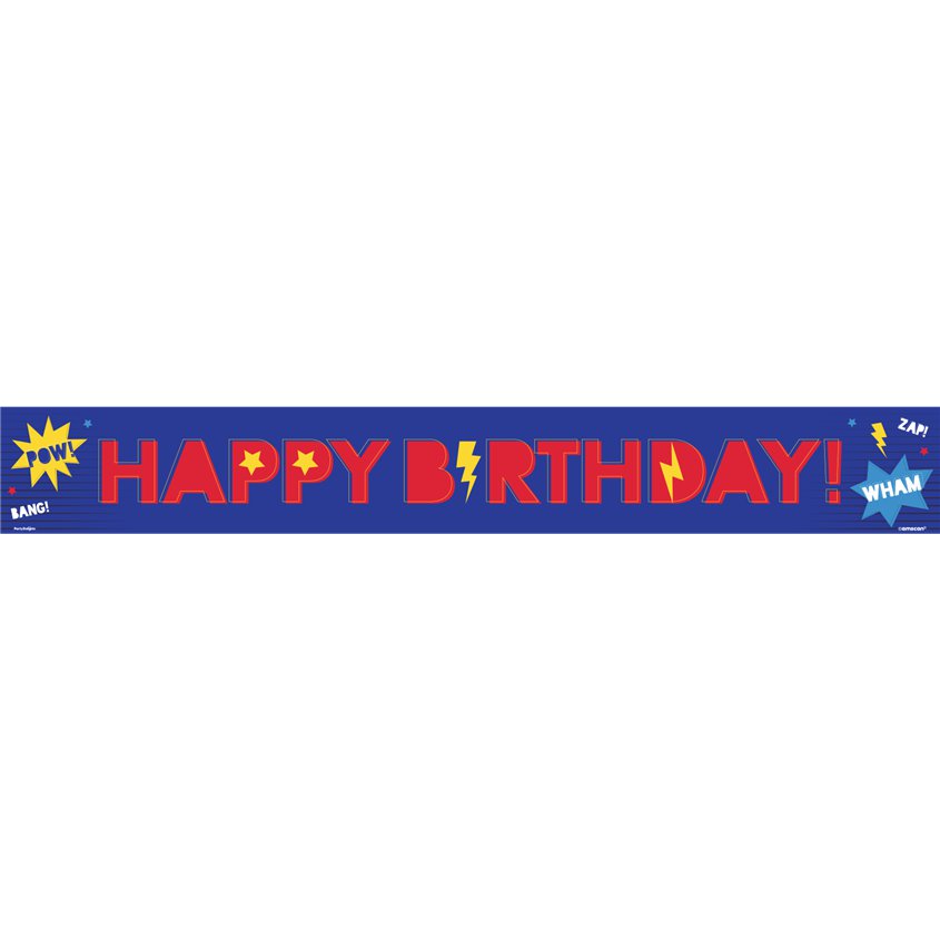 Superhero Paper Birthday Banners (3pk) – product image 2