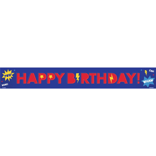 Superhero Paper Birthday Banners (3pk)