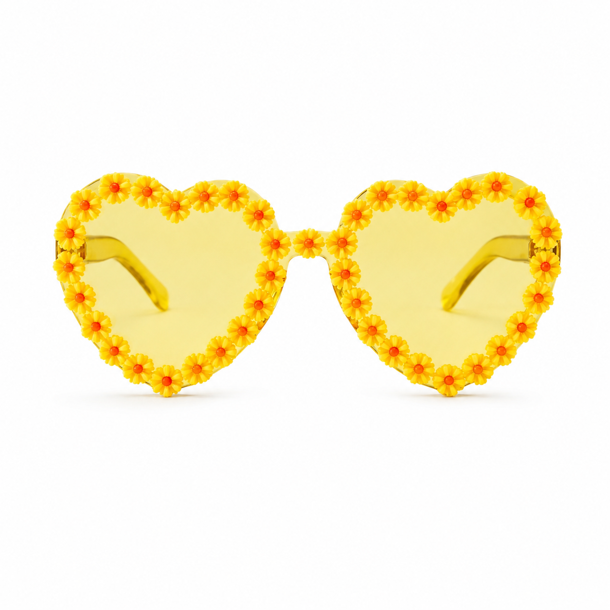 Yellow Heart Daisy Colour Therapy Glasses