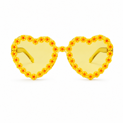 Yellow Heart Daisy Colour Therapy Glasses