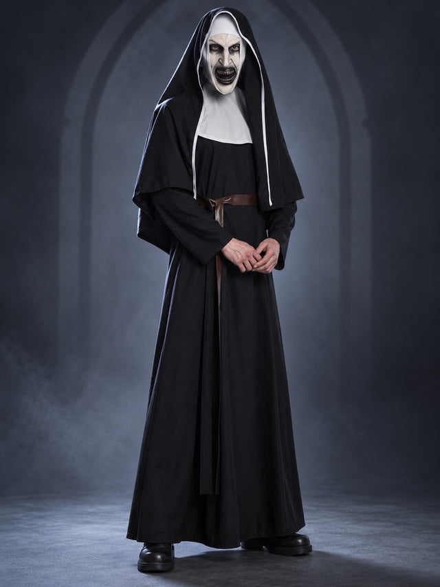 Styled studio scene showing The Nun deluxe costume.