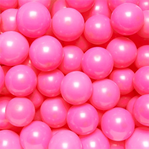 A picture filled with bright pink small inflated balloons