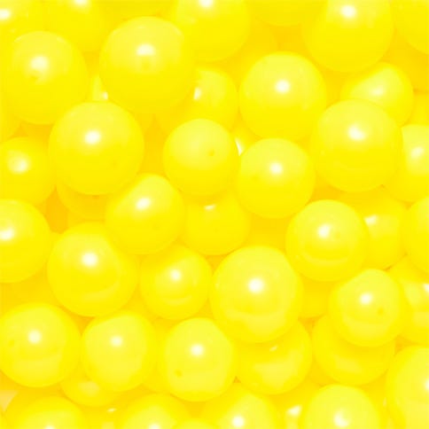 A picture filled with bright yellow small inflated balloons 