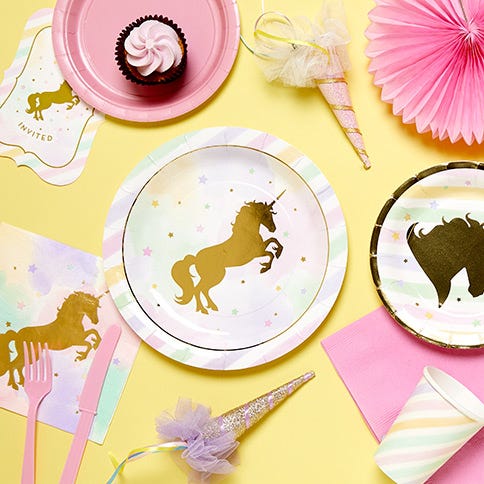 Princess and Unicorn Party Plates Big Cups Napkins Unicorn Party Supplies  Princess Party Supplies 16 Guests Birthday Party Decorations Kids Theme  Princess Unicorn Magical Rainbow Decor 