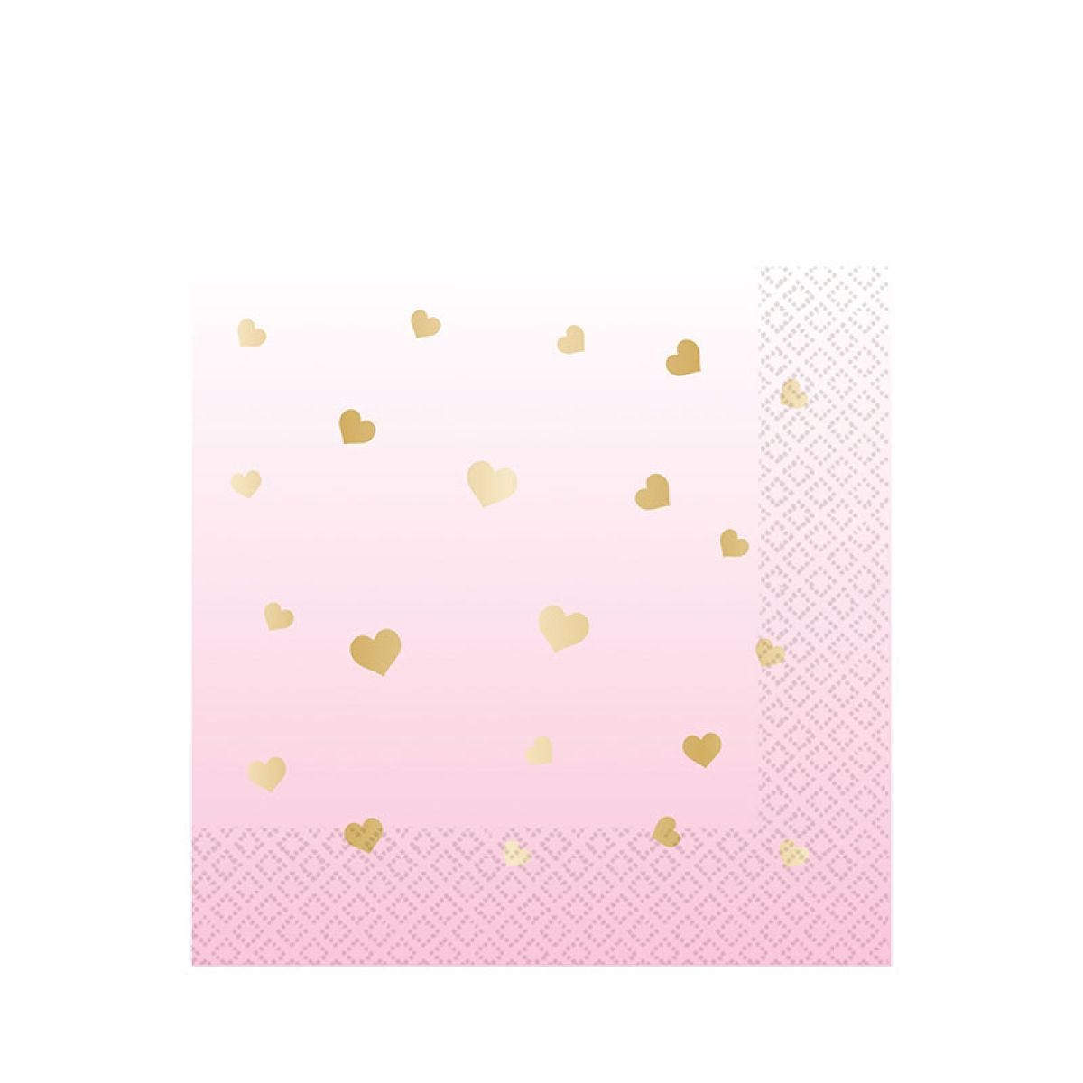 1st Birthday Pink Paper Napkins - 33cm (16pk)