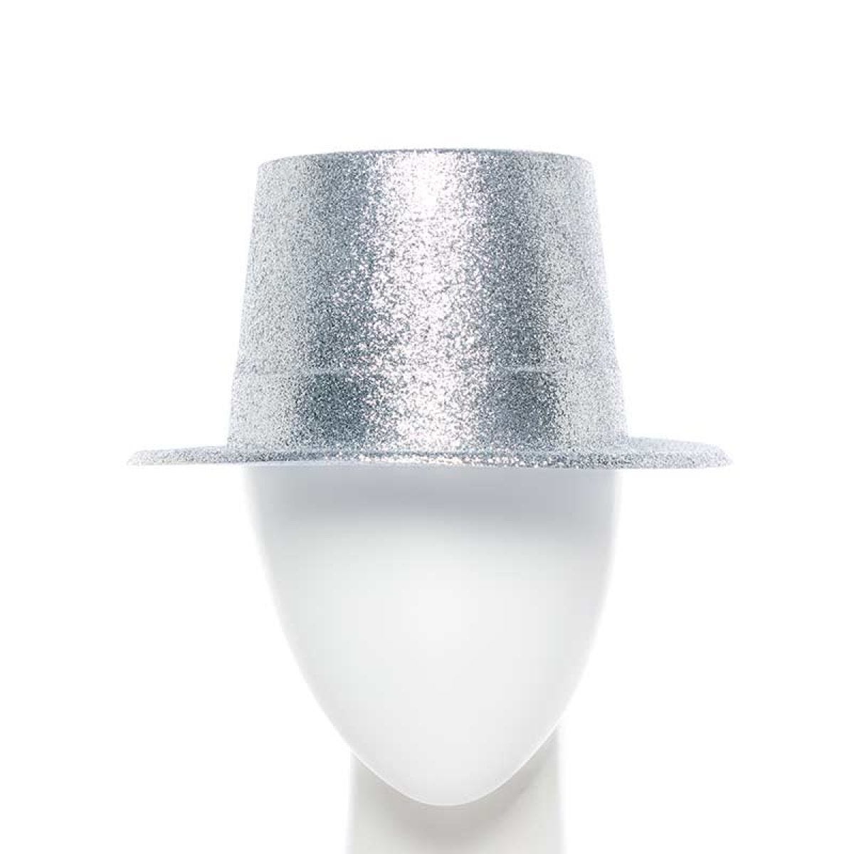 Silver Glitter Top Hat