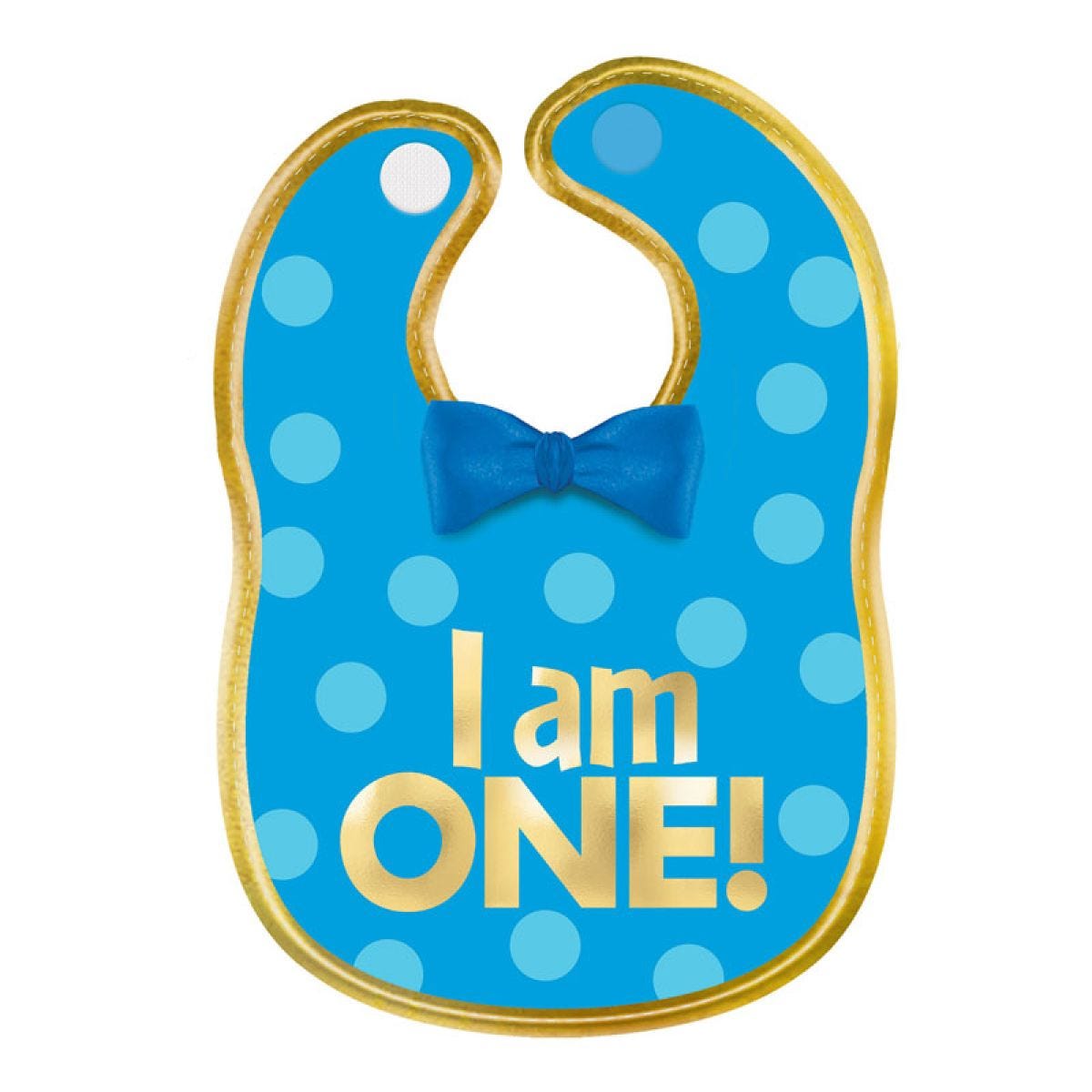 Blue 1st Birthday Fabric Bib