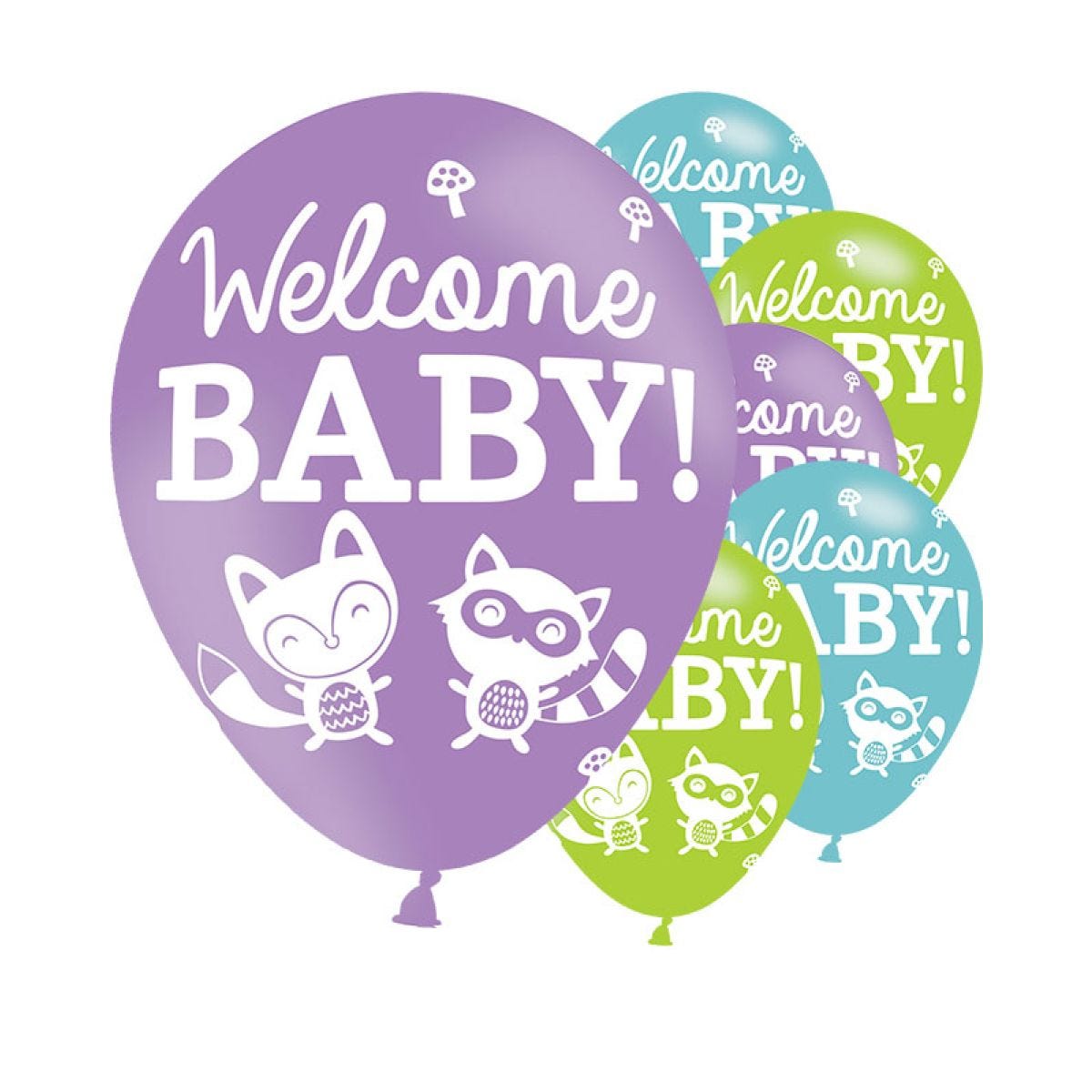 Baby Shower Woodland Balloons - 11" Latex (6pk)