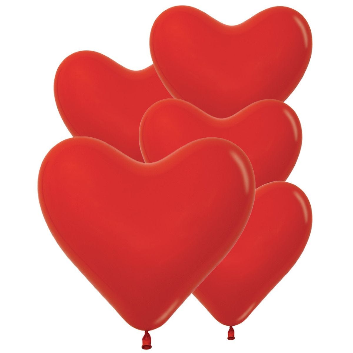 Fashion Heart Red Balloons - 16" Latex (50pk)