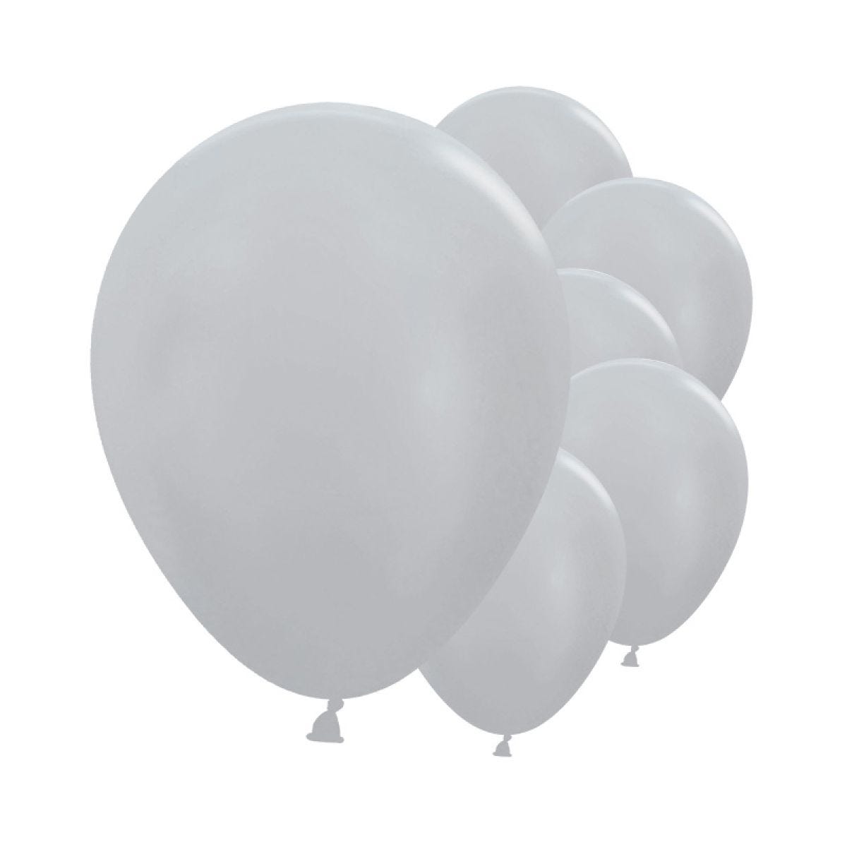 Satin Silver - 18" Latex Balloons (25pk)
