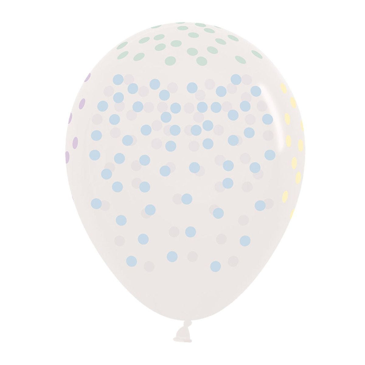 Crystal Clear Small Pastel Dots - 12" Latex Balloons (25pk)