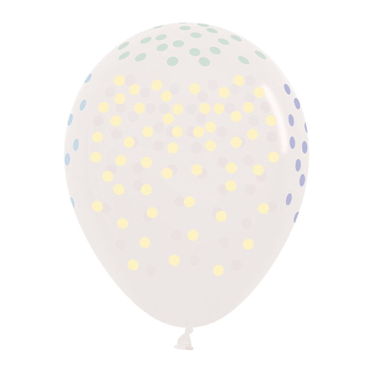 Crystal Clear Small Pastel Dots - 12" Latex Balloons (25pk)